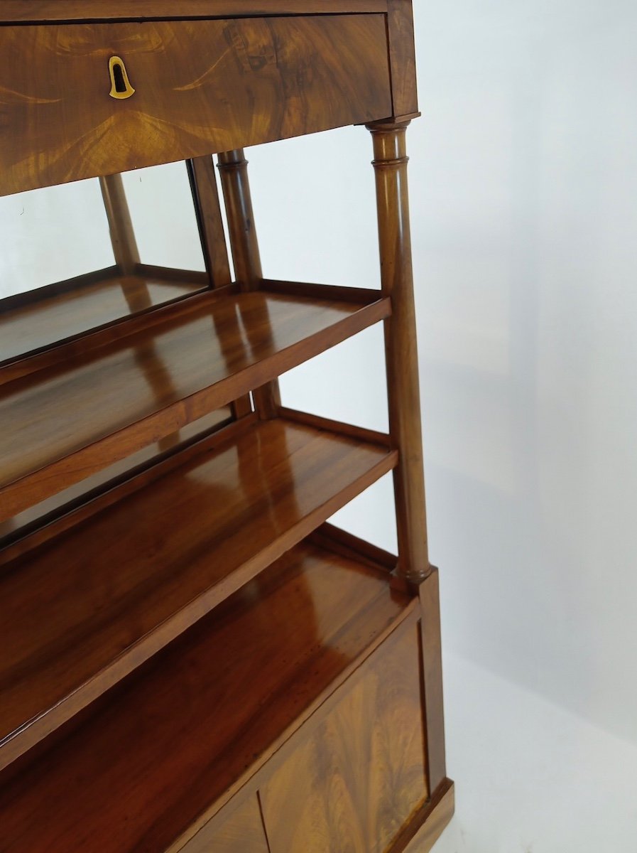 Biedermeier Cake Stand / Servant In Walnut, Germany Circa 1830-photo-3