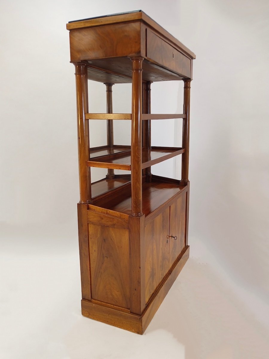 Biedermeier Cake Stand / Servant In Walnut, Germany Circa 1830-photo-1