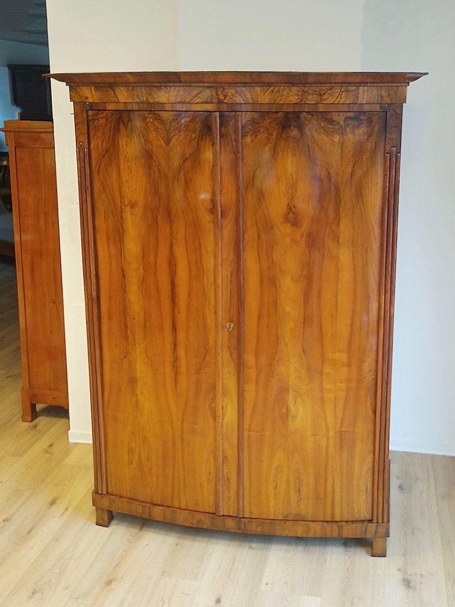 Biedermeier Walnut Wardrobe With Arched Doors, Austria Circa 1825-1830-photo-2