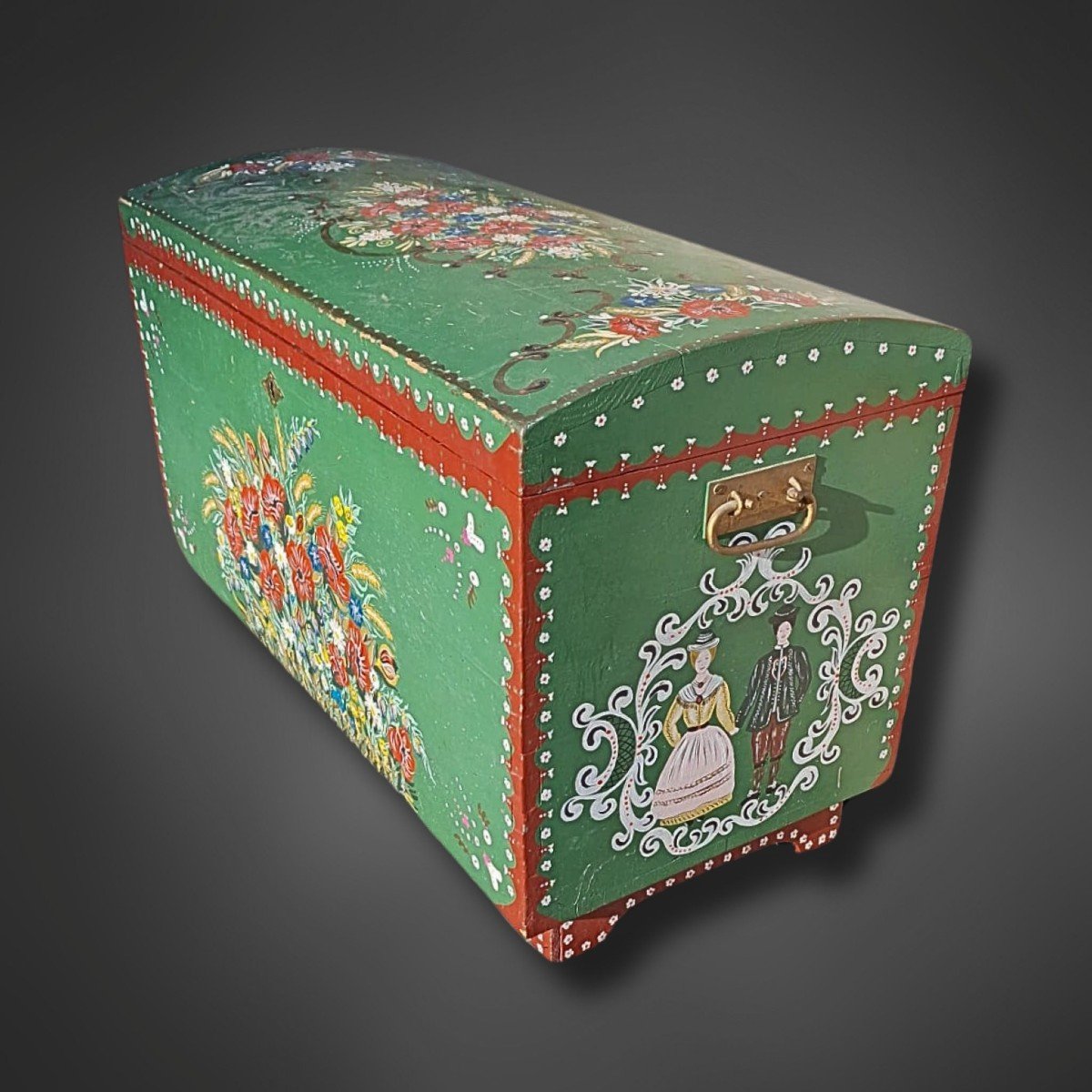 Painted Softwood Chest, Circa 1880-photo-4