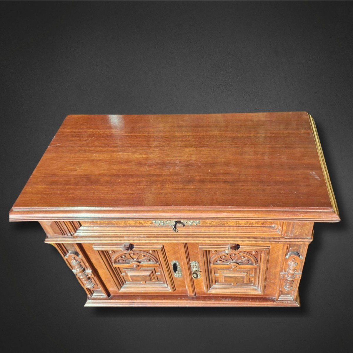 Wilhelminian Style Vertiko, Circa 1870-1880, Solid Walnut And-photo-5