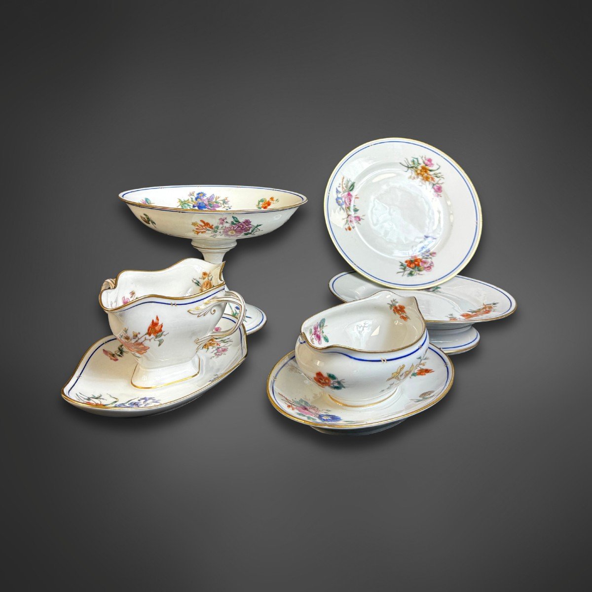 Porcelain Service Alfred Hache Company, Vierzon Circa 1900-1920 France-photo-4