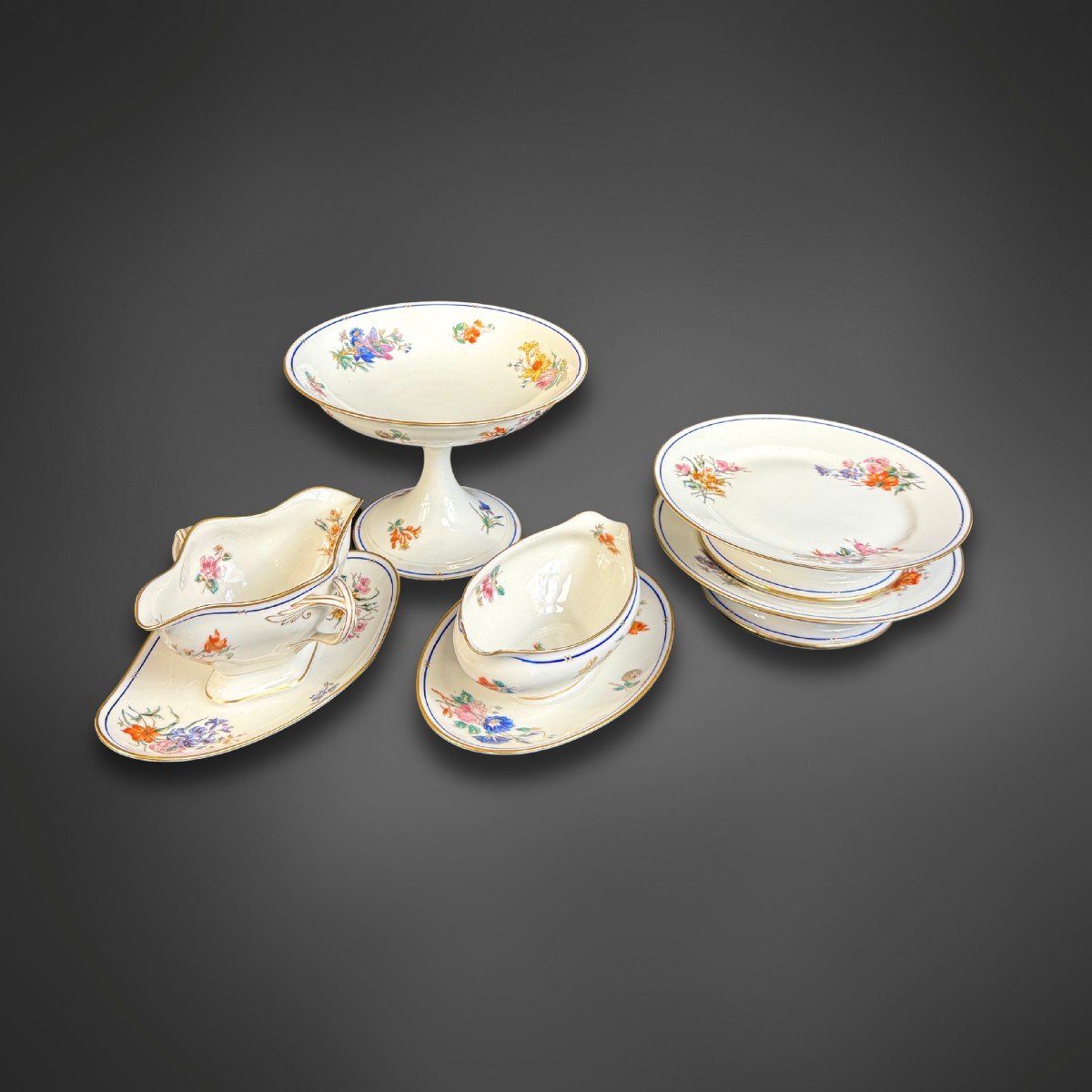 Porcelain Service Alfred Hache Company, Vierzon Circa 1900-1920 France-photo-8