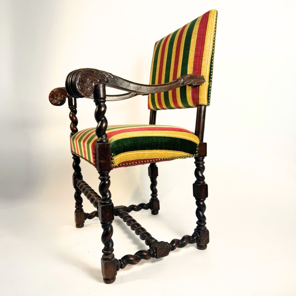 Fauteuil Insolite De Style Wilhelminien – Vers 1880, Chêne Massif, état D’origine-photo-2