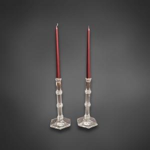 Pair Of Rock Crystal Candlesticks By Tiffany & Co.