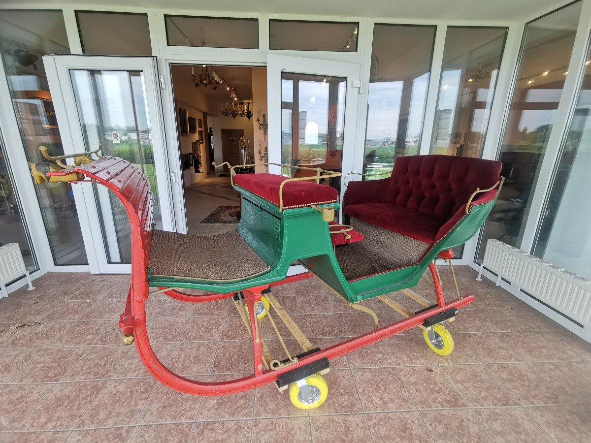 Art Nouveau Horse Drawn Sleigh Circa 1900-photo-2