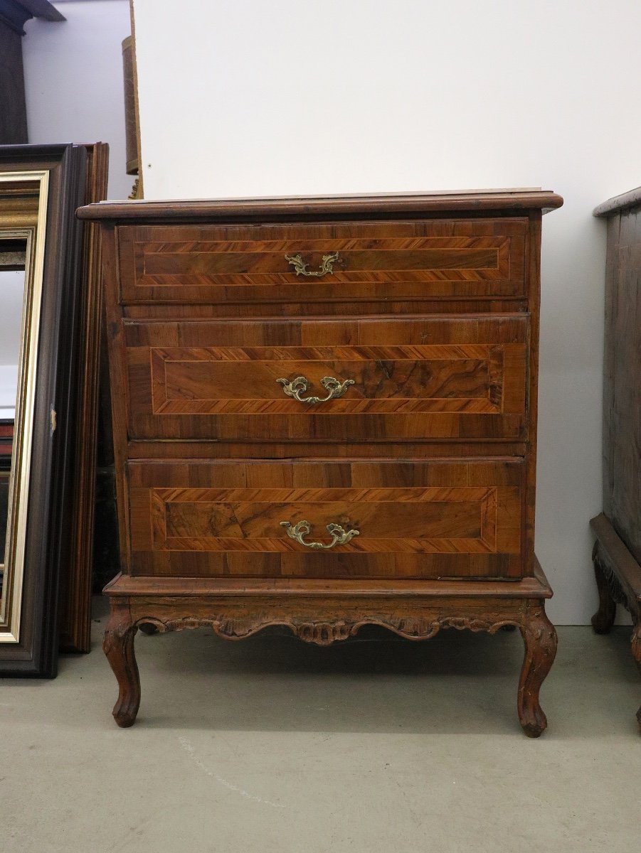 1 Pair Of Baroque Commodes, 18th Century-photo-3