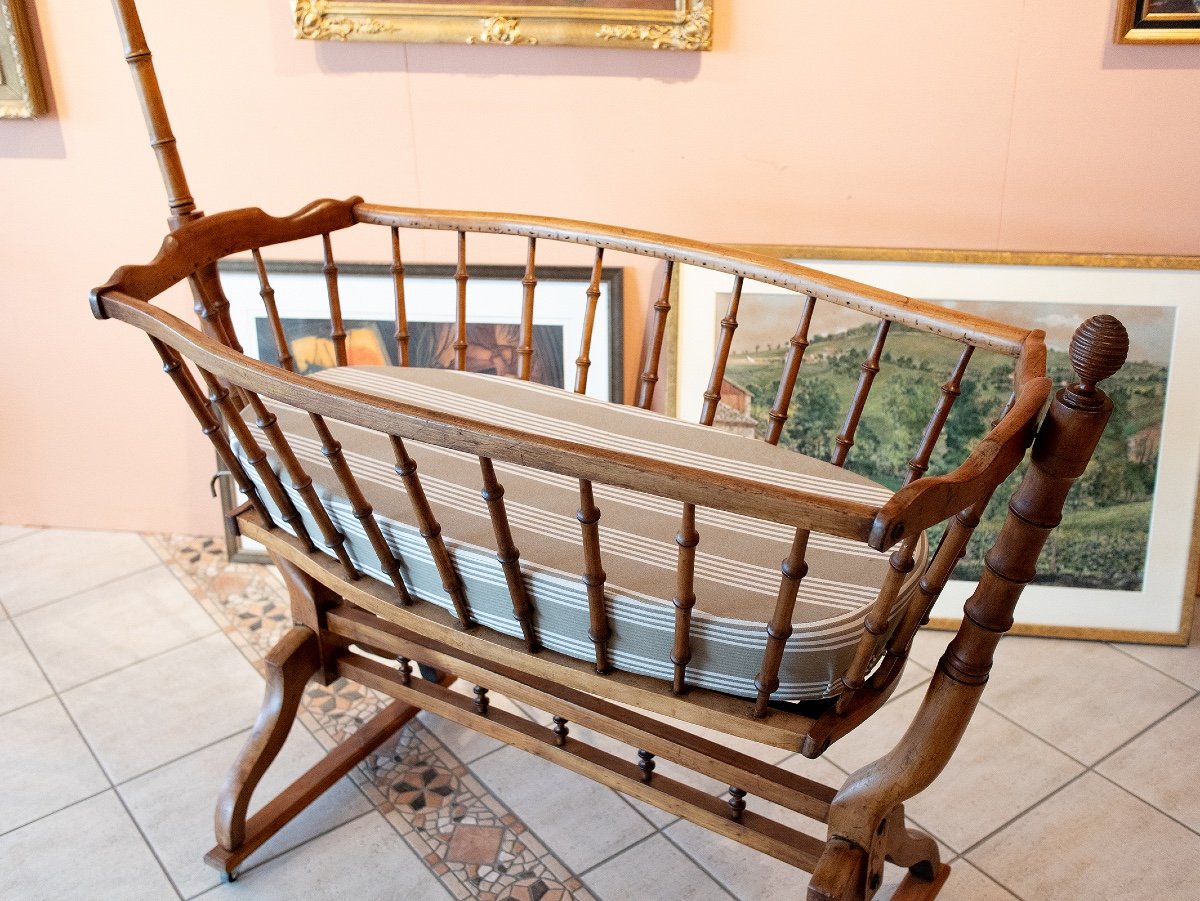 Biedermeier Cradle, France 1840, Cherry Wood-photo-2