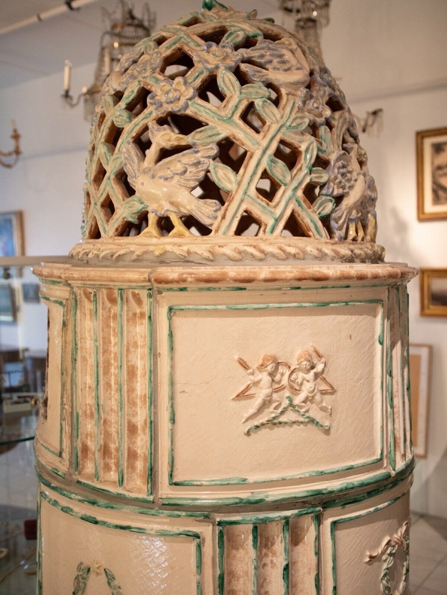 Art Nouveau Earthenware Stove Berthold Löffler Vienna Circa 1900-photo-3