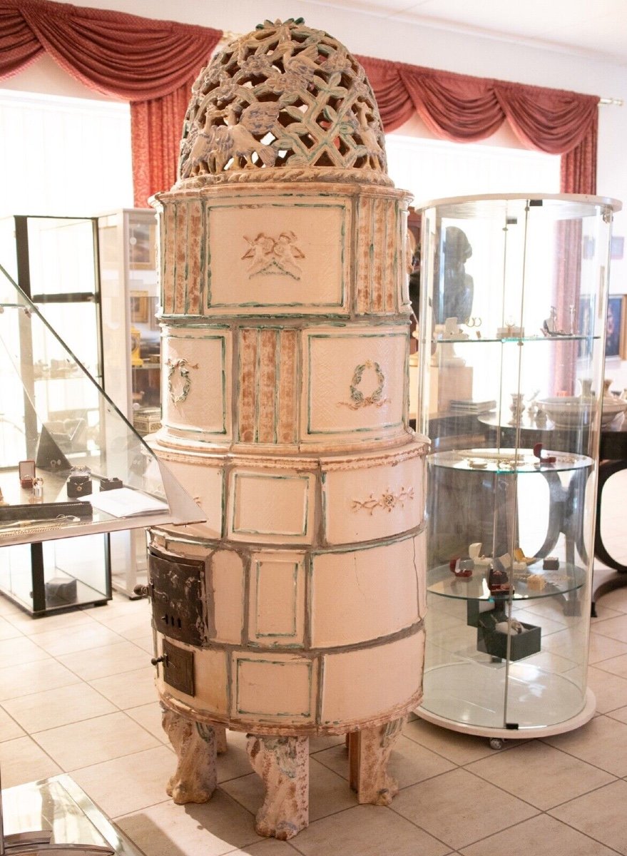 Art Nouveau Earthenware Stove Berthold Löffler Vienna Circa 1900-photo-4