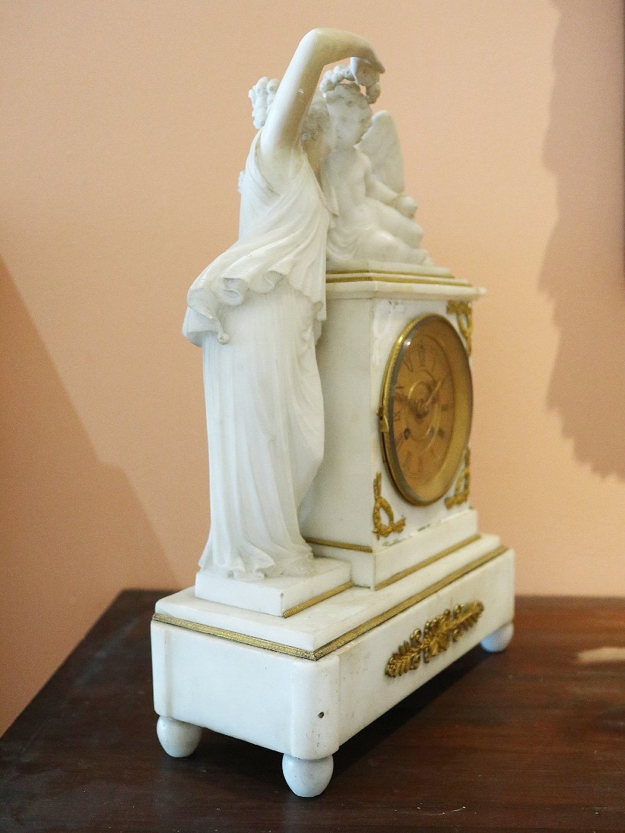  Horloge en Albâtre Biedermeier, Vienne vers 1840-photo-2