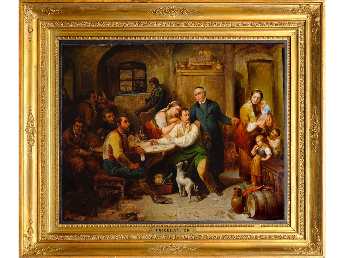 Friedrich Friedländer,  Huile Sur Bois