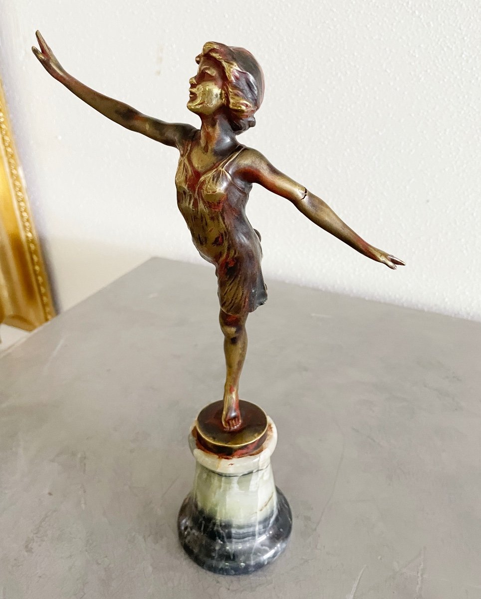 Statuette en Bronze Art Nouveau "danseuse"-photo-2