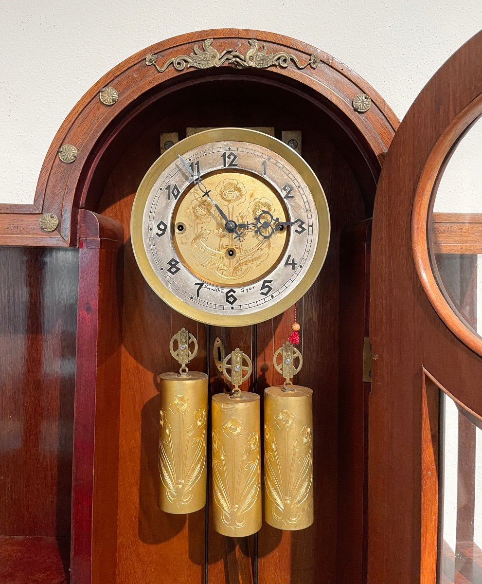 Art Nouveau Wall Clock, Vienna Circa 1900-photo-3