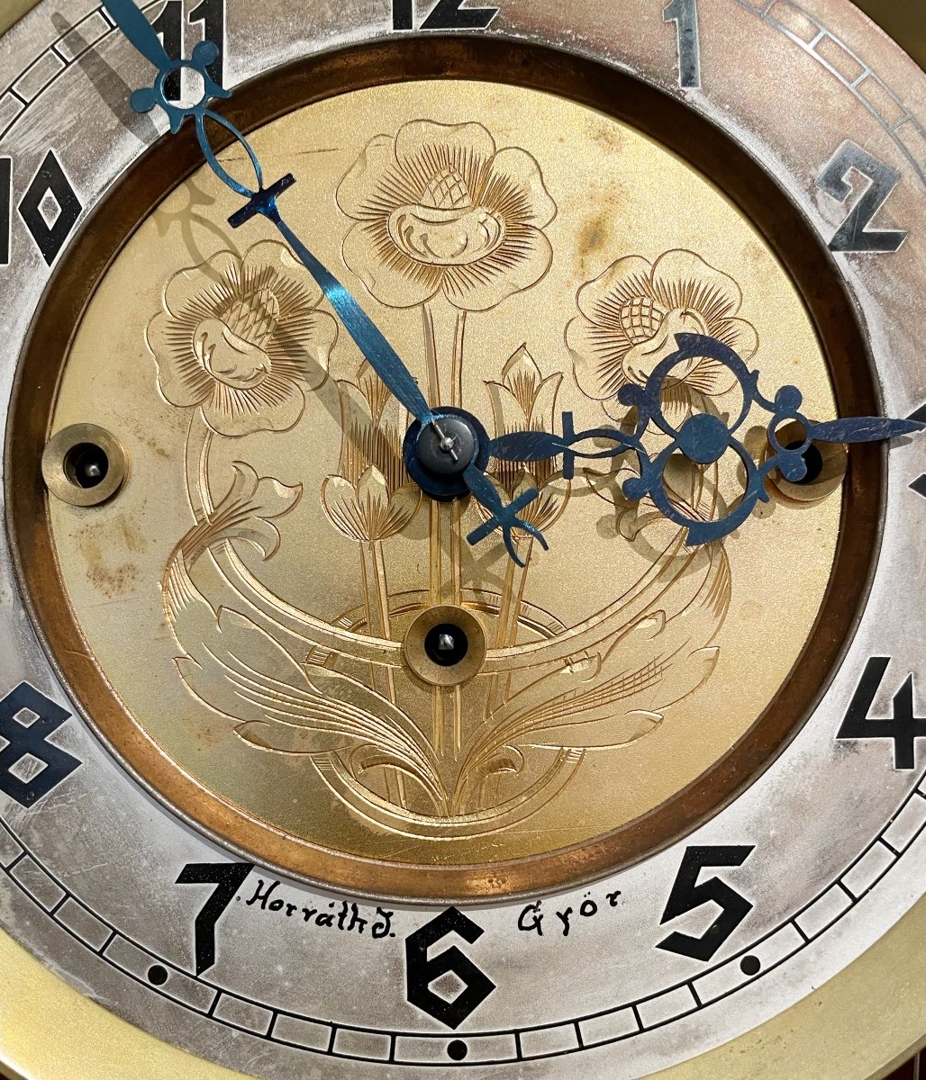 Art Nouveau Wall Clock, Vienna Circa 1900-photo-1