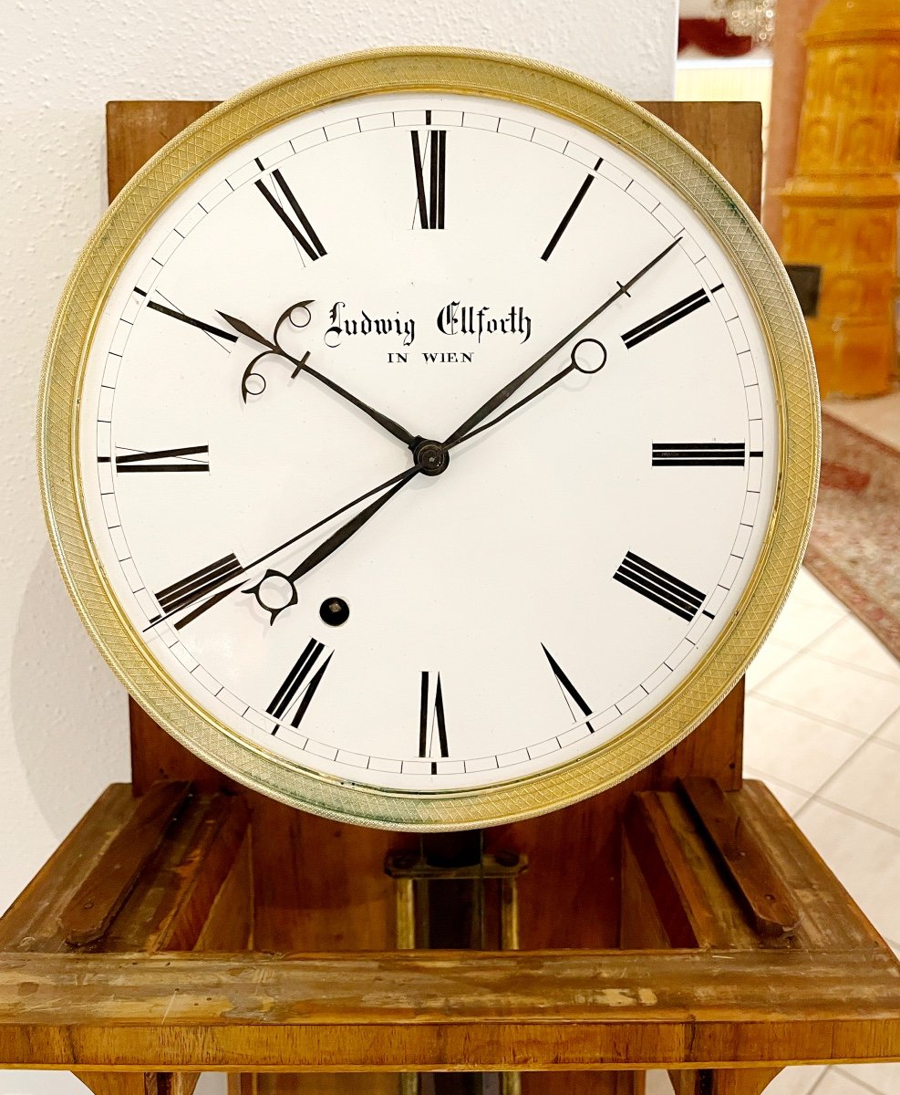 Biedermeier Clock “laterndl Uhr” By Ludwig Ellforth, Vienna 1830-photo-1