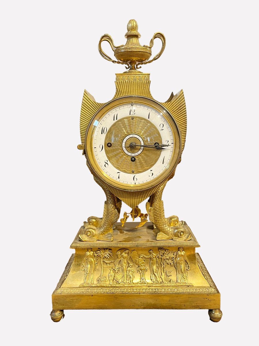  Viennese Empire Clock, Vienna Circa 1810-photo-7