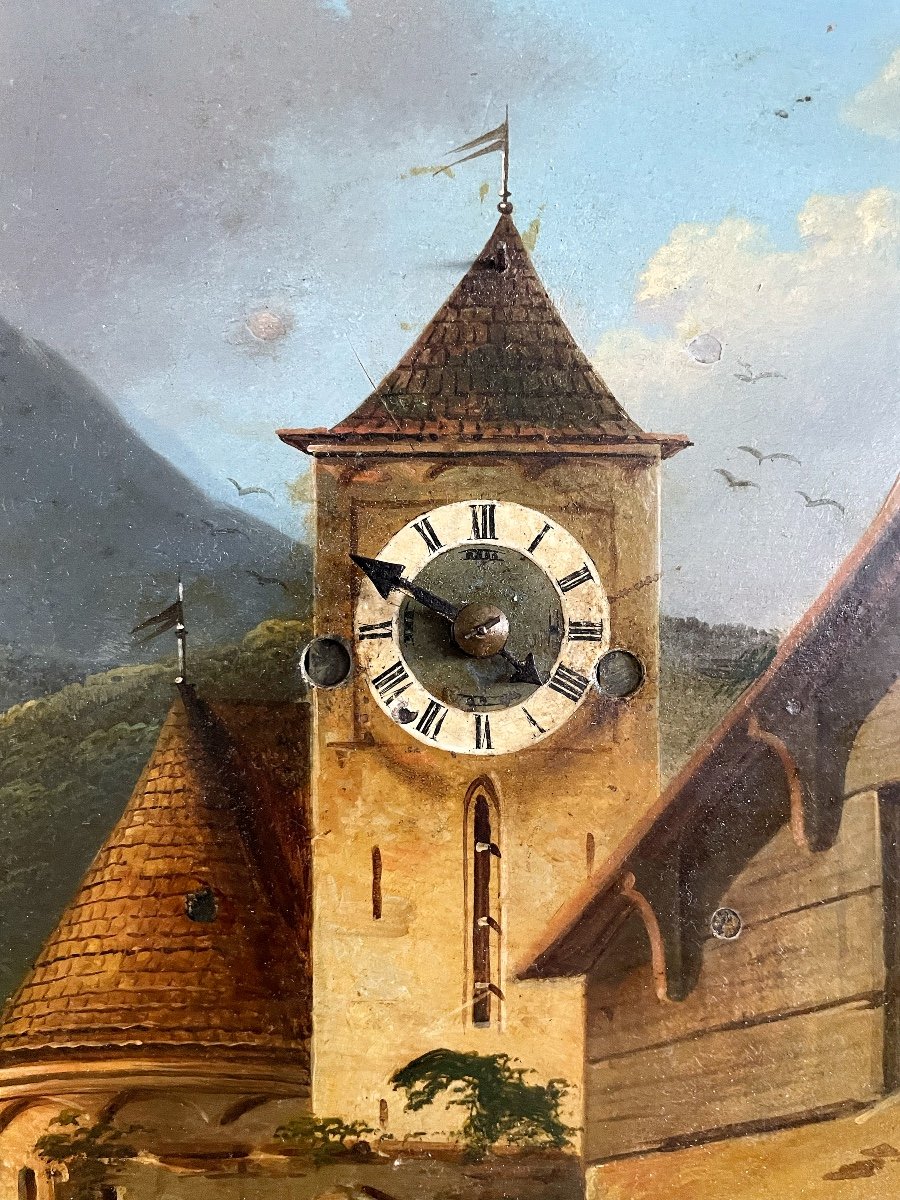 Horloge à Cadre Biedermeier Vienne Vers 1830-photo-2