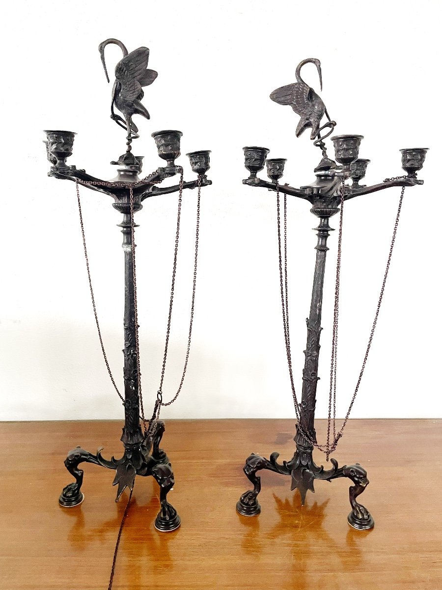 Pair Of Iron Candlesticks-photo-6