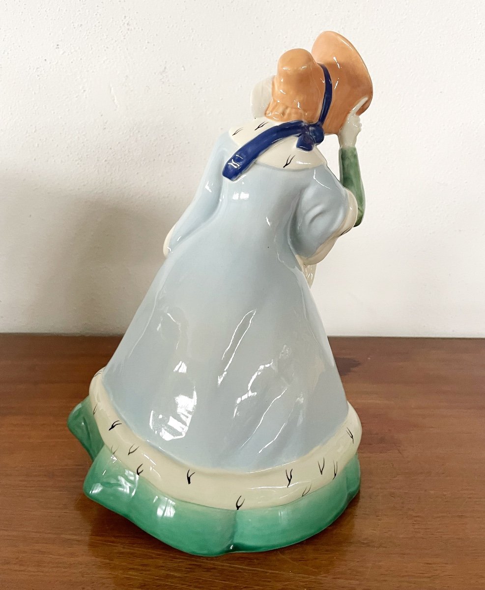 Vienna Ceramic Figurine "lady With A Sleeve"-photo-4