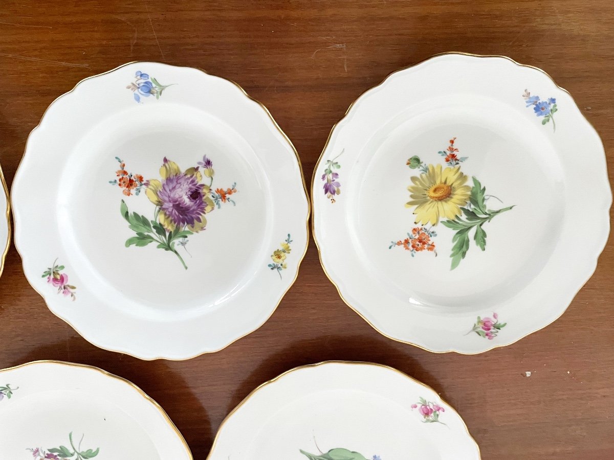 6 Piece Meissen Cake Plates-photo-3