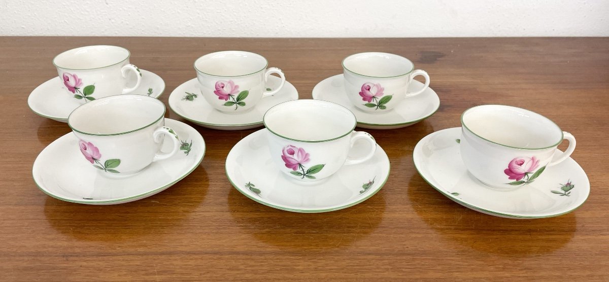 6 Tasses à Moka Avec Soucoupes  De Augarten Porzellan Vienne 