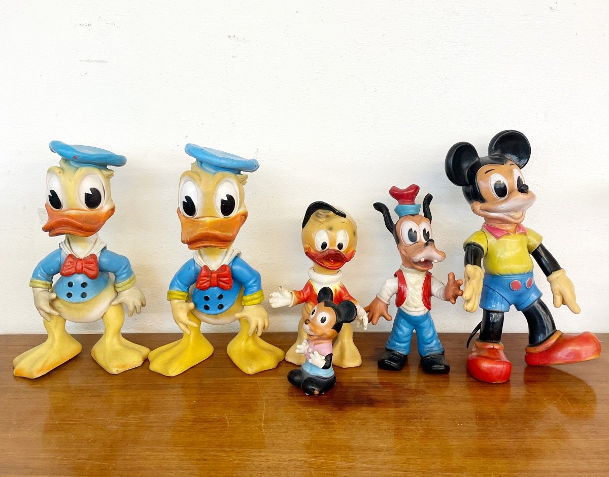 6 Pièces de figurines originales Disney des Années 60