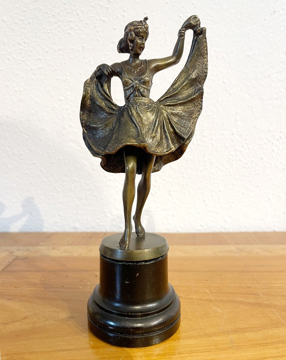 Bronze érotique avec Fonction Pliante, vers 1920-photo-4