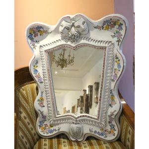 Miroir Art Nouveau,  Céramique Peinte