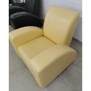 Black Leather Armchair From The 60s