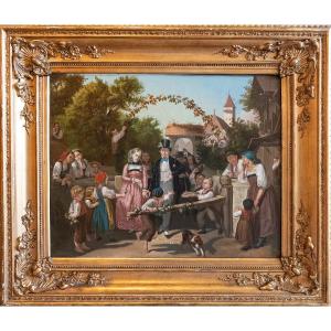 Oil Painting By Marcel Johann Zadovrecki, Signed And Dated 1865 