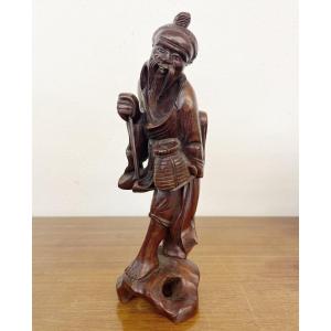 "chinese" Carved Wooden Figurine,  Circa 1920