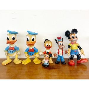 6 Pièces de figurines originales Disney des Années 60