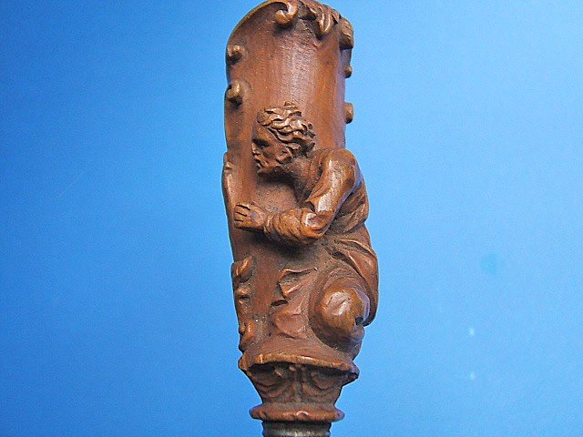 Beautiful Boxwood Handle Cutlery Fork, Holland, 17th Century-photo-3