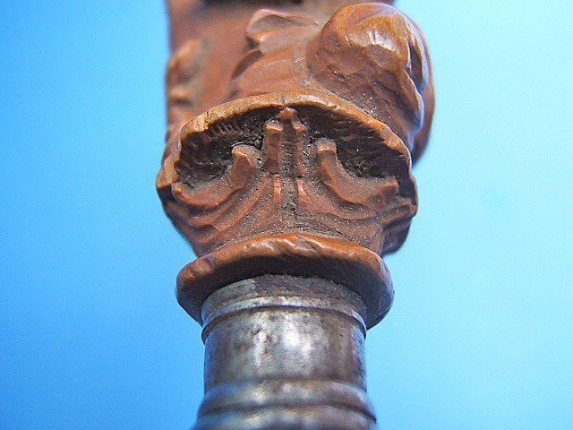 Beautiful Boxwood Handle Cutlery Fork, Holland, 17th Century-photo-3