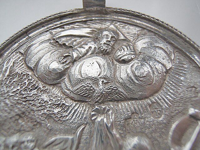 Grande Médaille De Baptême En Argent Massif, Empire, Vienne, 1811-photo-3