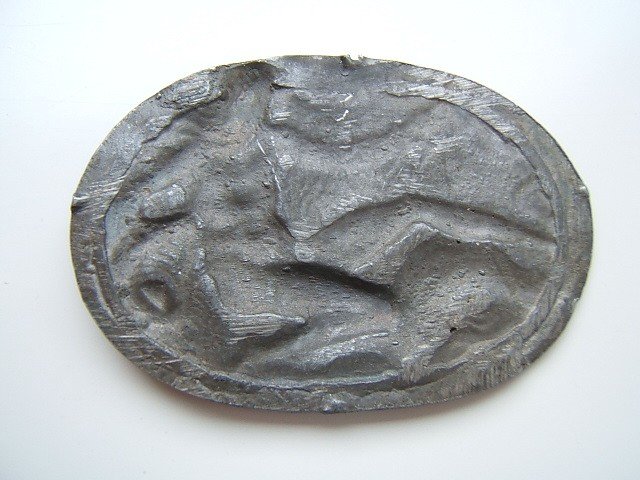 Series Of Four Lead Sea God Plaque Medallions, 16th Century-photo-3