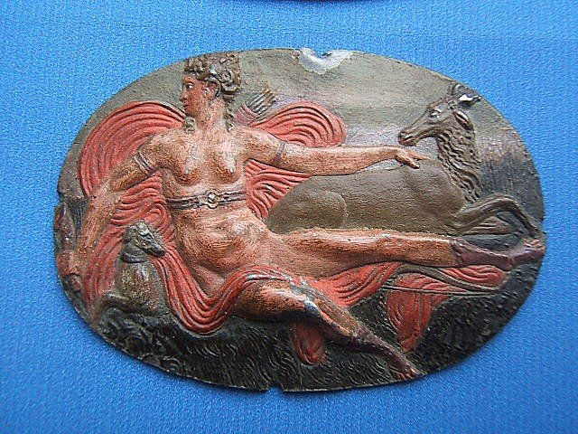 Series Of Four Lead Sea God Plaque Medallions, 16th Century-photo-4