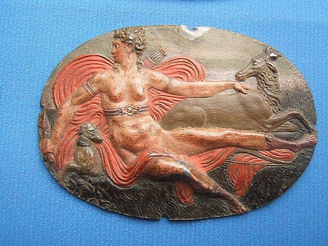 Series Of Four Lead Sea God Plaque Medallions, 16th Century-photo-3