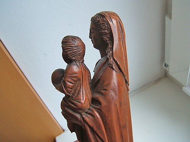 Virgin And Child, Finely Carved Boxwood, Flanders Or France, 17th Or 19th Century-photo-3