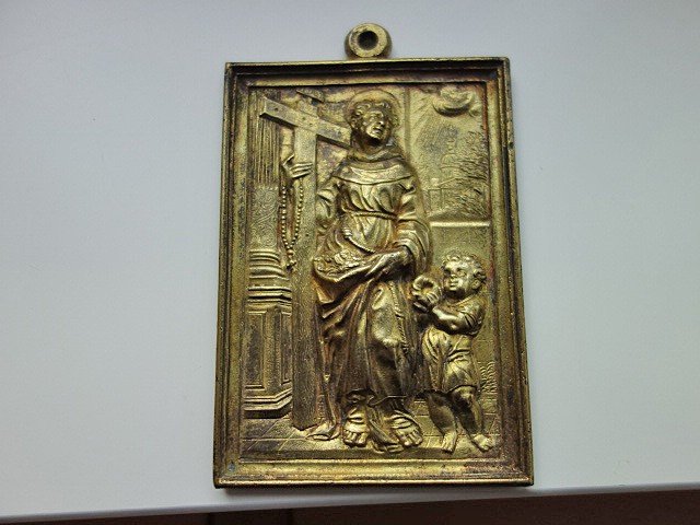 Set Of Four Renaissance Gilt Bronze Plaques From The 17th Century-photo-2