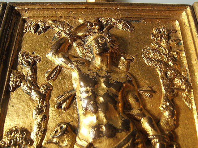 Set Of Four Renaissance Gilt Bronze Plaques From The 17th Century-photo-3