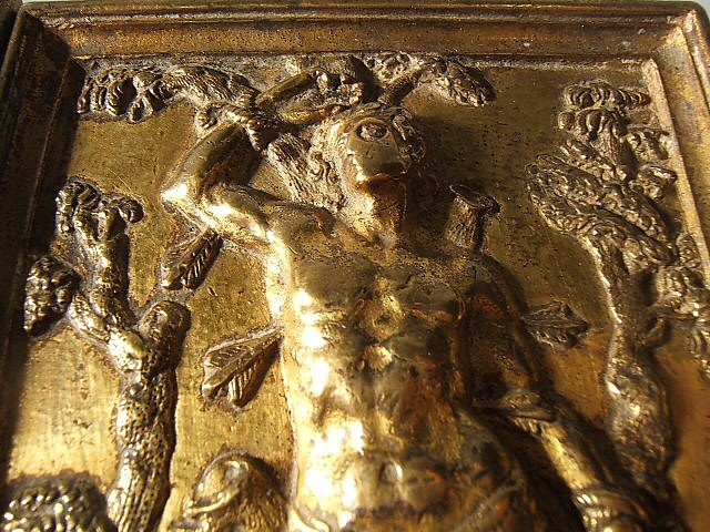 Set Of Four Renaissance Gilt Bronze Plaques From The 17th Century-photo-5