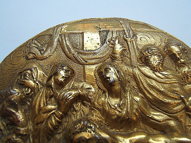 Belle Plaque En Bronze, Sud De l'Allemagne 16/17ème Siècle. Lamentation Pour Le Christ.  -photo-3