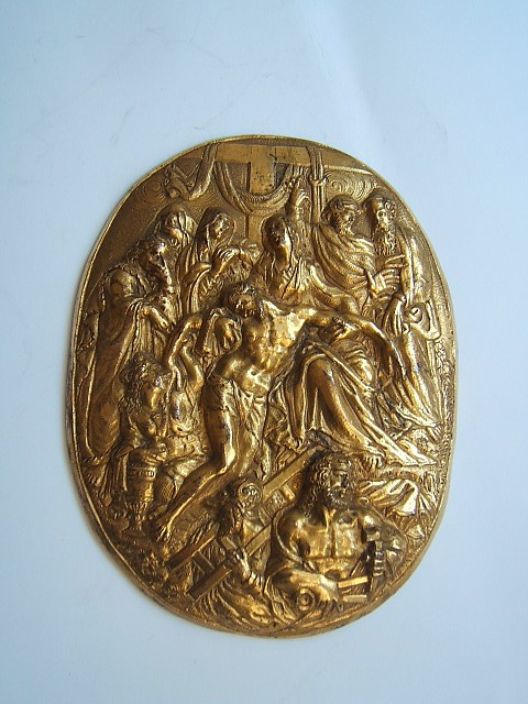 Belle Plaque En Bronze, Sud De l'Allemagne 16/17ème Siècle. Lamentation Pour Le Christ.  