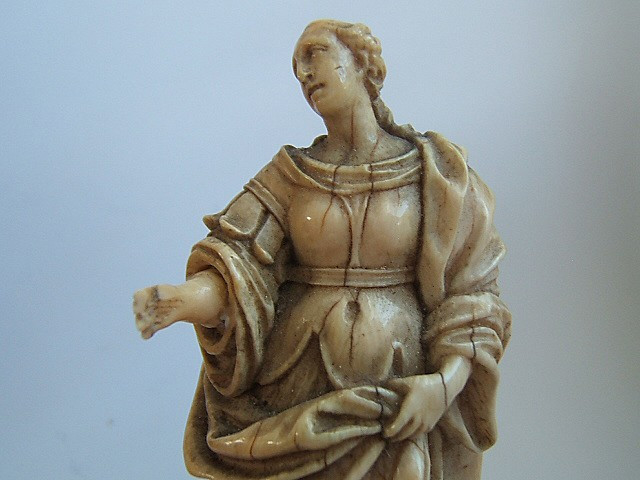 Belle Figure Baroque En Os d'Un Saint, Allemagne Du Sud, Vers Le XVIIe/xviiie Siècle-photo-3