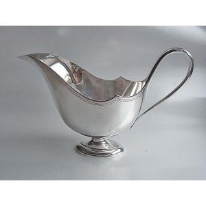 Beautiful Empire Gravy Boat In Sterling Silver From Brussels, Early 19th Century