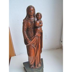 Virgin And Child, Finely Carved Boxwood, Flanders Or France, 17th Or 19th Century