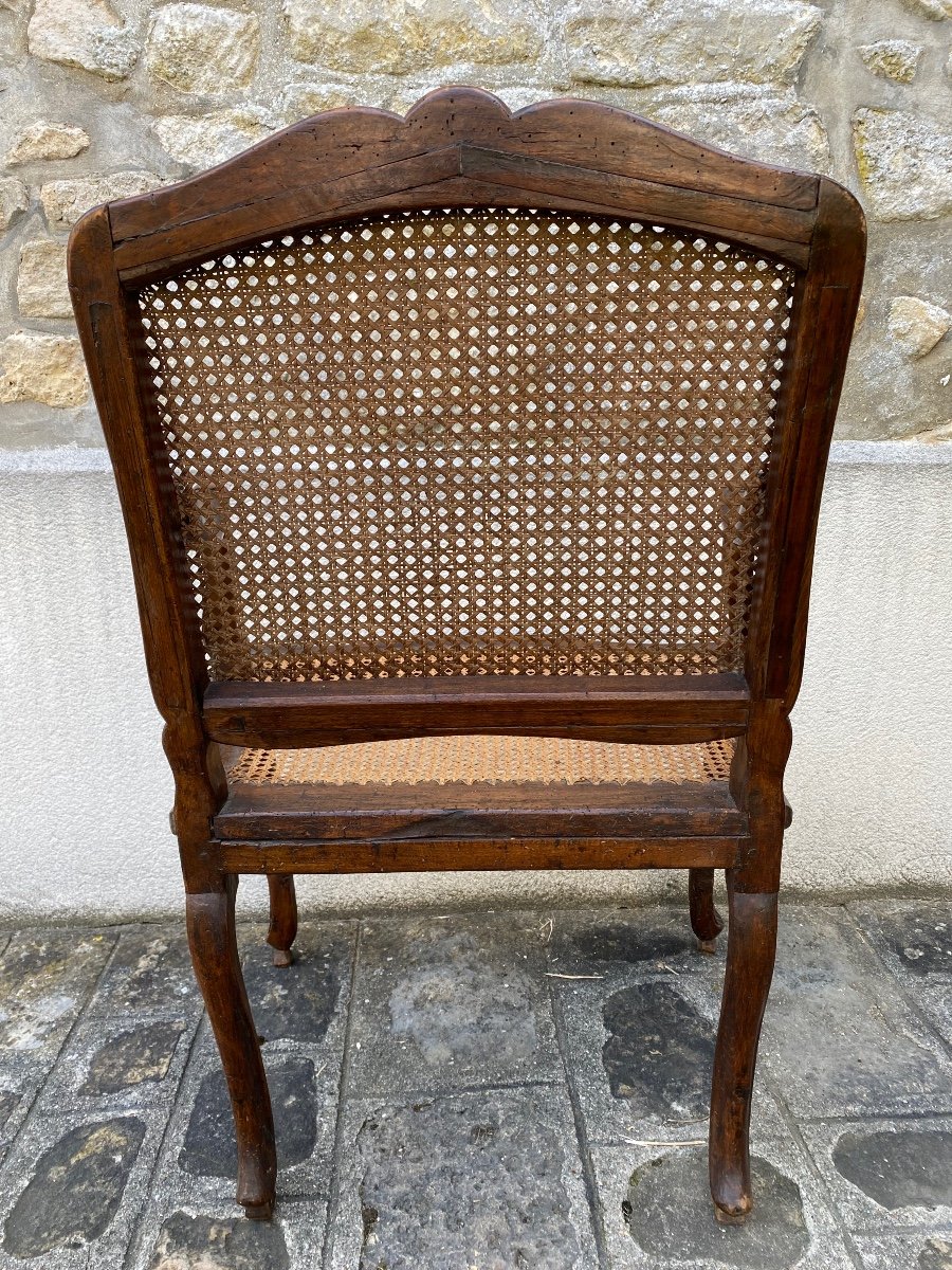 Eighteenth E. Meunier Flat Back Caned Armchair-photo-1