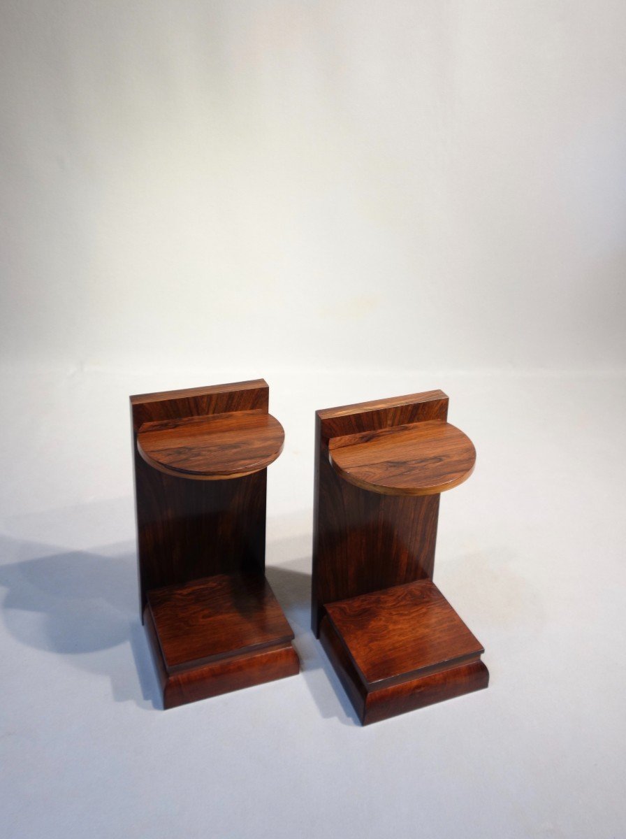 Pair Of Art Deco Bedside Tables Or Side Tables -photo-3